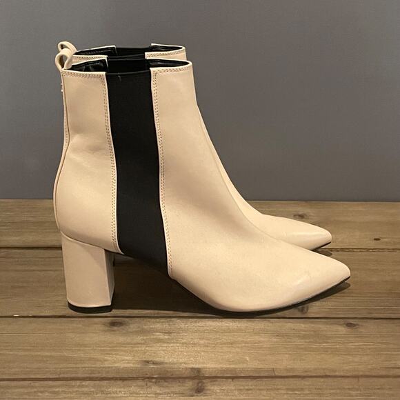 Calvin Klein Shoes - Calvin Klein Women's Feli Ankle Dress Booties Size 7 Beige Pointed Toe Pull On